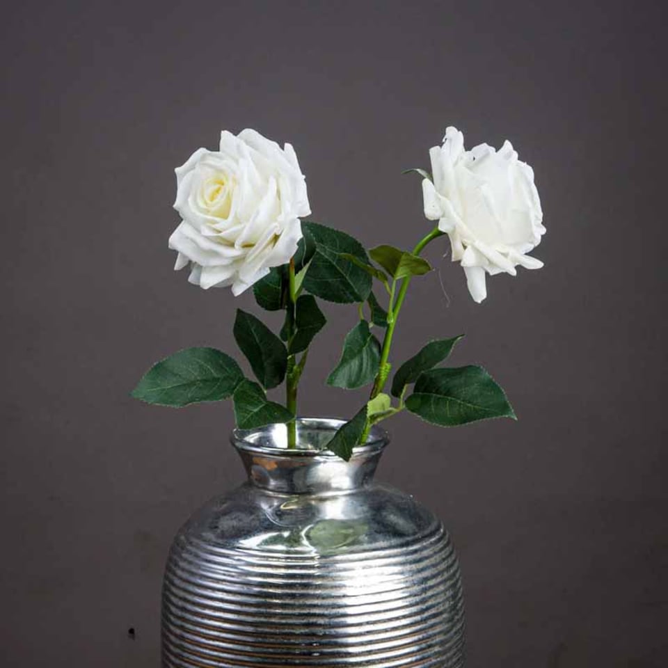 image 1 of Large Garden Rose Artificial Flower - L5 x W10 x H75 cm - White