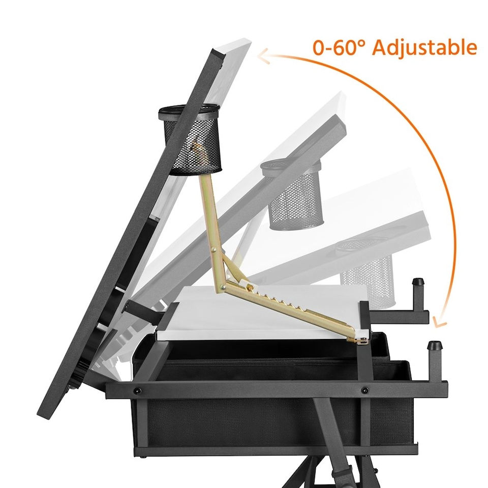 image 1 of Yaheetech Drawing Table & Stool Set