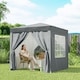 image 9 of Outsunny 2 x 2 m Garden Pop Up Gazebo, Wedding Party Tent Marquee, Water Resistant Awning Canopy With Sidewalls, Windows, Carry Bag, Grey