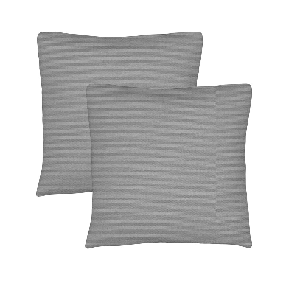 image 1 of Covers&All Sunbrella Throw Pillows Set of 2, Square 22 in x 22 in, Canvas Granite
