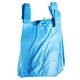 image 2 of 500 x Blue 11x17x21" Reusable Vest Style Shopping Retail Strong Polythene Carrier Bags Blue