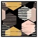 image 2 of Yellow, white & pink hexagons (Picutre Frame) Brown | Oak | XS
