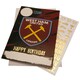 image 1 of West Ham United FC Birthday Card With Stickers - Claret Red/Gold - 22cm x 15cm