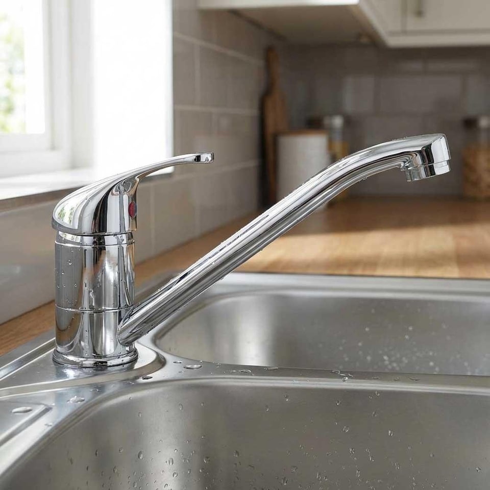 image 1 of Standard Monobloc Kitchen Sink Mixer Tap Chrome Swivel Spout