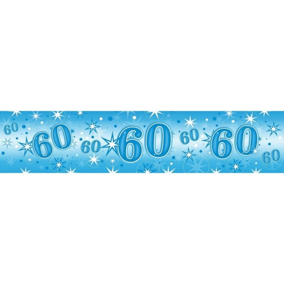 Qualatex Sparkle 60th Birthday Banner - Blue - One Size