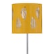 image 4 of Set of 2 Chrome Touch Table Lamps with Ochre Mustard Fern Shades | Chrome | Polished chrome plate and ochre cotton with silver inner detail | 2