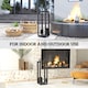 image 6 of Outsunny 5 Pieces Fireplace Companion Set, Metal Fireplace Accessories Fireside Companion Set with Brush, Shovel, Poker, A Pair of Tongs, Stand, Black