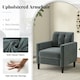image 3 of COSTWAY Modern Velvet Accent Sofa Chair Upholstered Armchair | Grey | Chair