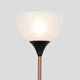 image 1 of ValueLights Dalby Copper & Black Uplighter Floor Lamp White Shade Black
