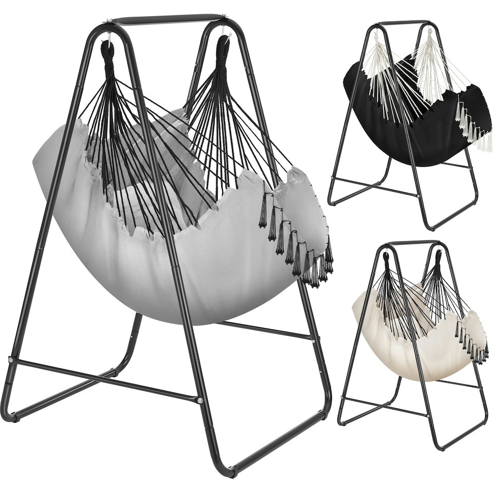 image 1 of Swing Chair Alison - 3 thick pillows, boho style, book pocket and 160kg load capacity | Cream | beige | 1