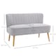 image 3 of HOMCOM Modern Velvet Double Seat Sofa with Wood Frame Foam Padding Soft Comfortable Compact Couch Home Office Light Grey