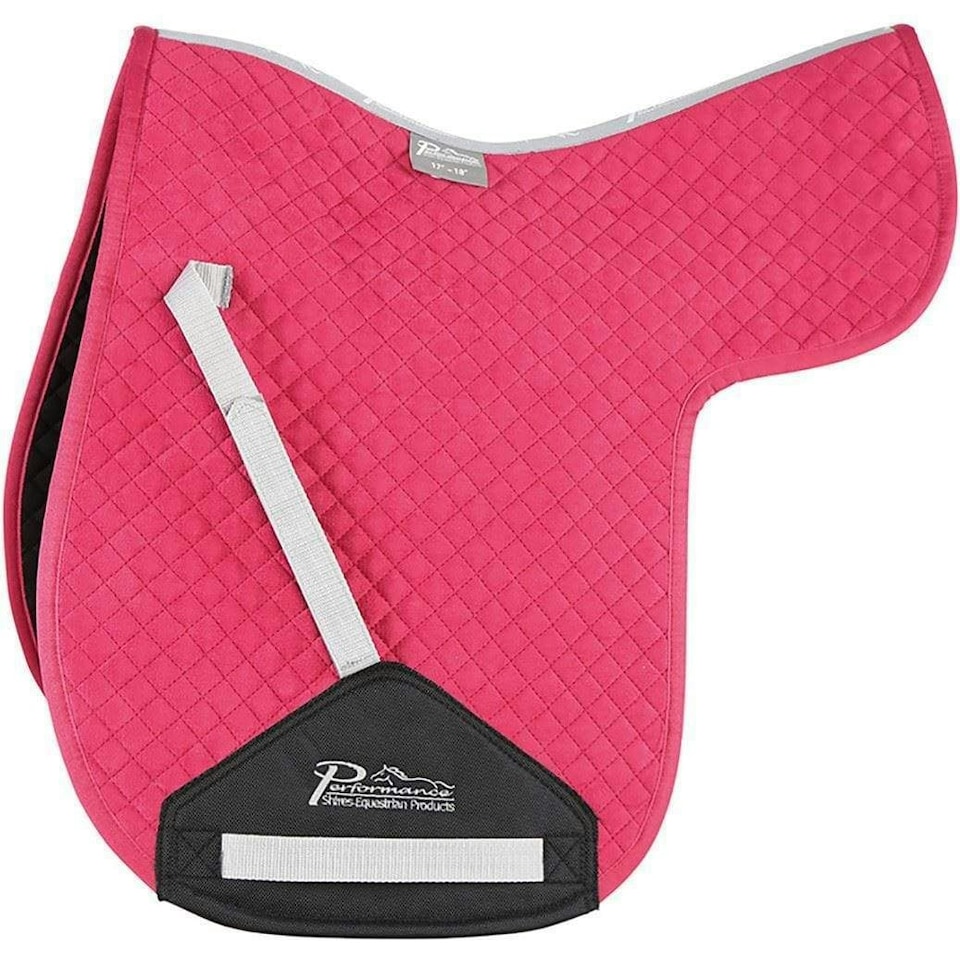 image 1 of Performance Suede Horse Numnah - Raspberry - 17in - 18in