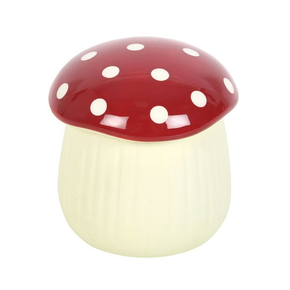 image 1 of Something Different Mushroom Oil Burner - Cream/Red - One Size