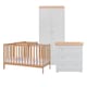image 1 of Tutti Bambini Oak Malmo Cot Bed with Rio Furniture 3piece Set Dove Grey/Oak