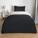 image 1 of OHS Coverless Reversible 10.5 Tog Duvet And Pillowcase Bedding Set, Double - Black/Stone
