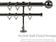image 3 of Lister Cartwright Double Curtain Extendable Pole Set with Black Nickle Ball Finials- 19mm & 28mm Metal Poles(70- 120 cm)