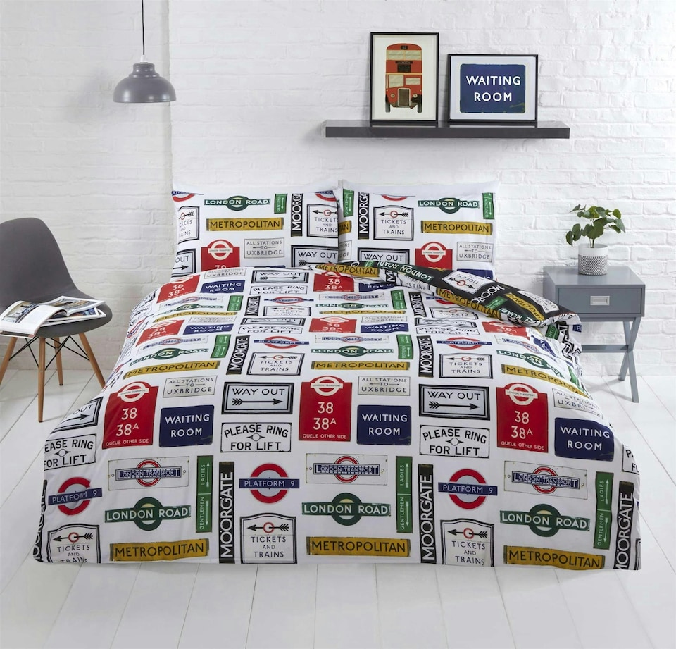 image 1 of TFL London Signs Duvet Cover Set Bedding - King