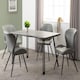 image 6 of Quebec Wave Edge Medium Dining Table Set with 4 Chairs Black | Concrete Effect/Grey