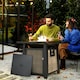 image 2 of Outsunny Gas Fire Pit Table with 50,000 BTU Burner, Cover, Glass Beads, Brown
