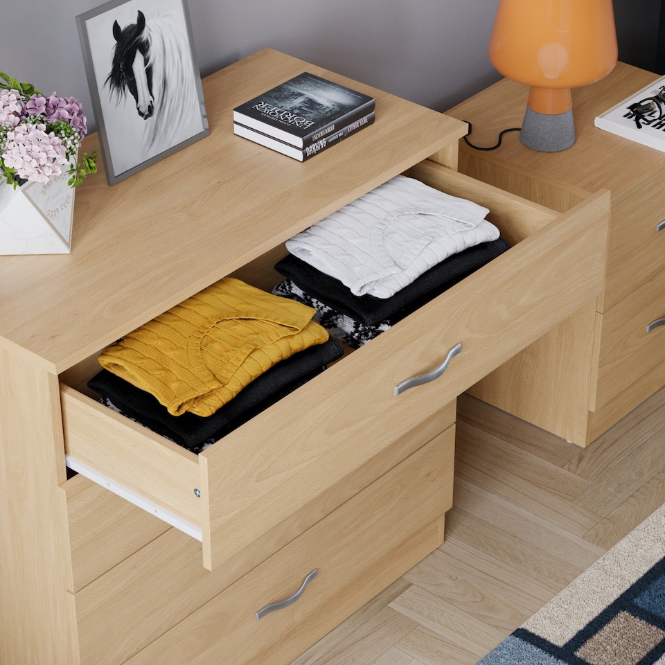 image 1 of Vida Designs Riano 4 Drawer Chest of Drawers Bedroom Storage, Pine