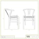 image 5 of Nicholas Winter Beech Wooden Scandi Danish Style Dining Chairs - Black - Set of 6 - Solid Wood Chair Armchair Dining Chair Club Chair Side Chair Black