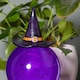 image 3 of 20cm Battery Operated Light up Purple Witchs Hat Water Globe Decoration