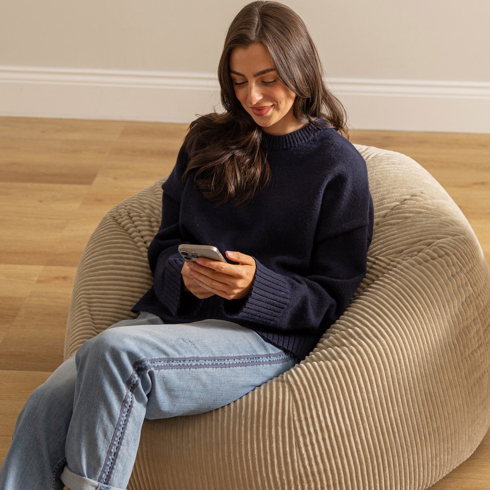 image 1 of icon Kingston Classic Beanbag Corduroy Natural Beige Set of 2