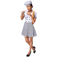 Womens chef costume | White | black/white | 1