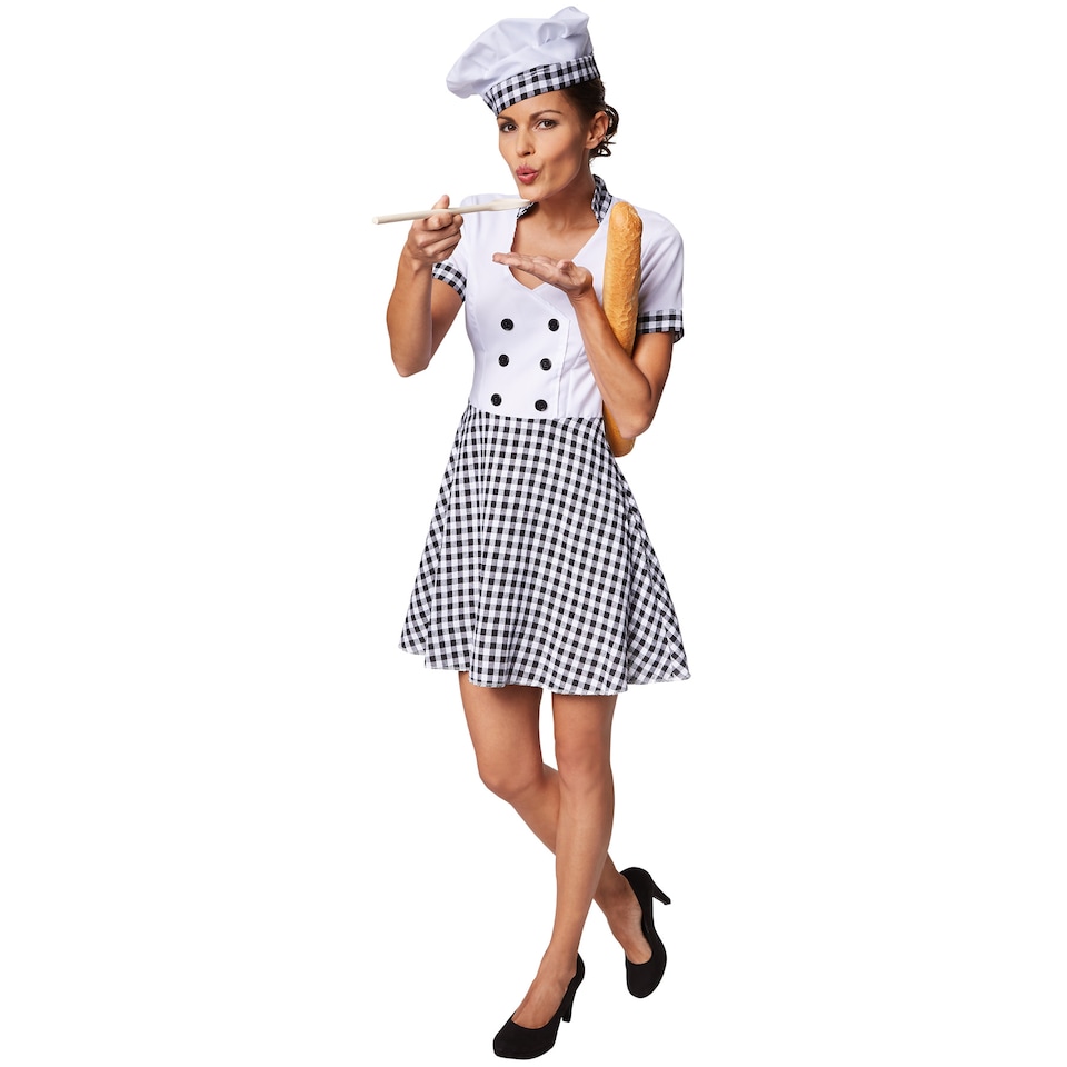 image 1 of Womens chef costume | White | black/white | 1