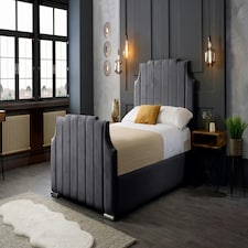 Nelson Plush Steel King Bed Frame - Steel