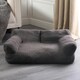 image 5 of OHS Washable Plush Fleece Pet Dog Chair Sofa Bed, Medium - Charcoal