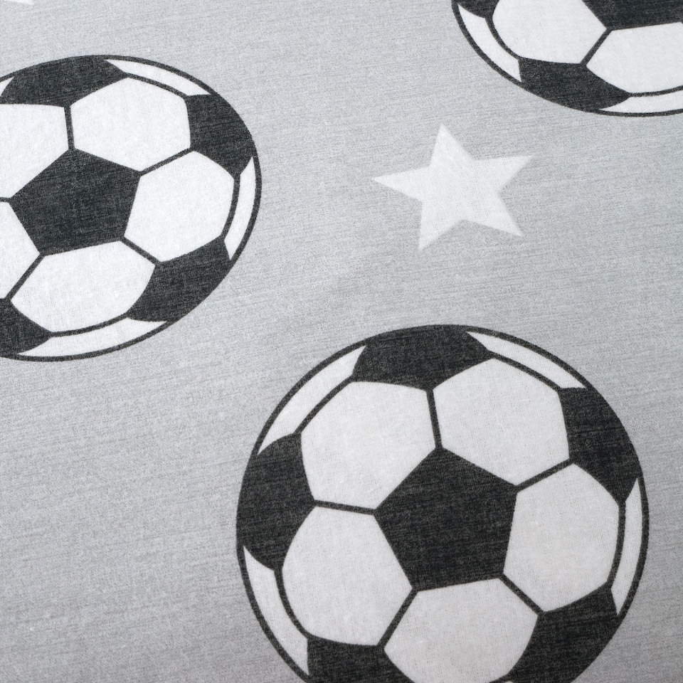 image 1 of Catherine Lansfield Brushed Cotton Football Stars Fitted Sheet | Grey | Single