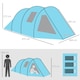 image 5 of Outsunny 3-4 Persons Tunnel Tent, Two Room Camping Tent w/ Windows, Black