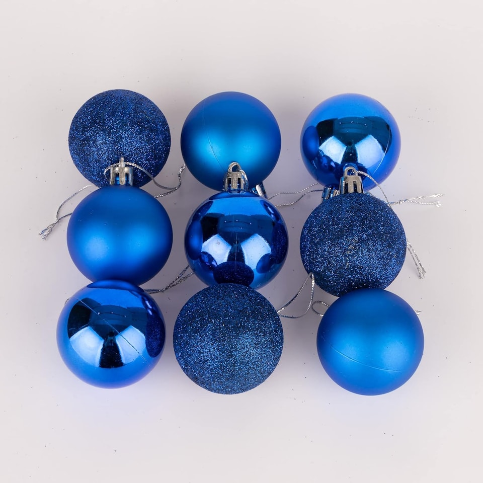 image 1 of 50mm/18Pcs Christmas Baubles Shatterproof Blue,Tree Decorations