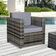 image 2 of Outsunny Garden Patio Rattan Wicker Furniture Single Cube Chair Sofa Outdoor Grey