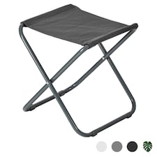 Harbour Housewares Classic Folding Stool - Grey | Grey | Noir