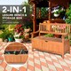 image 7 of COSTWAY Multifunctional Patio Storage Bench W/ Liner Brown