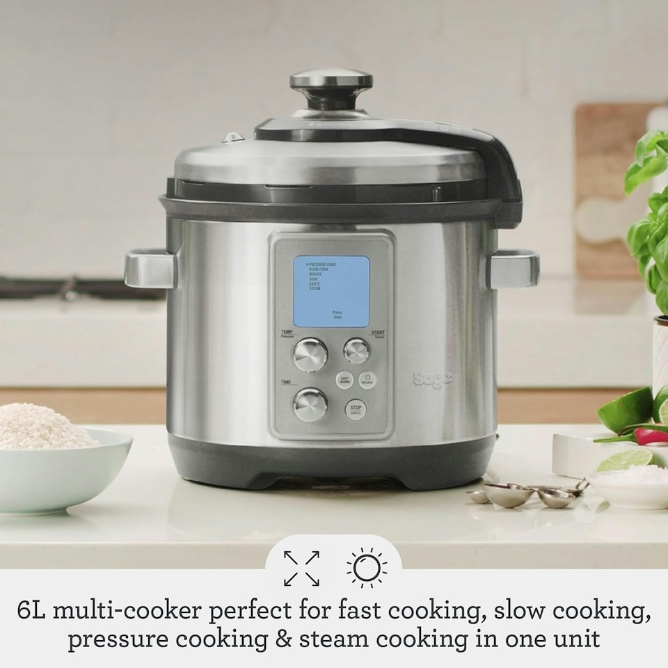 image 1 of Sage Fast Slow Pro Pressure Cooker 4L Brushed Stainless Steel