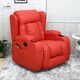 image 6 of Caesar Bonded Leather Recliner Rocking Swivel Heat & Massage Chair (Red)
