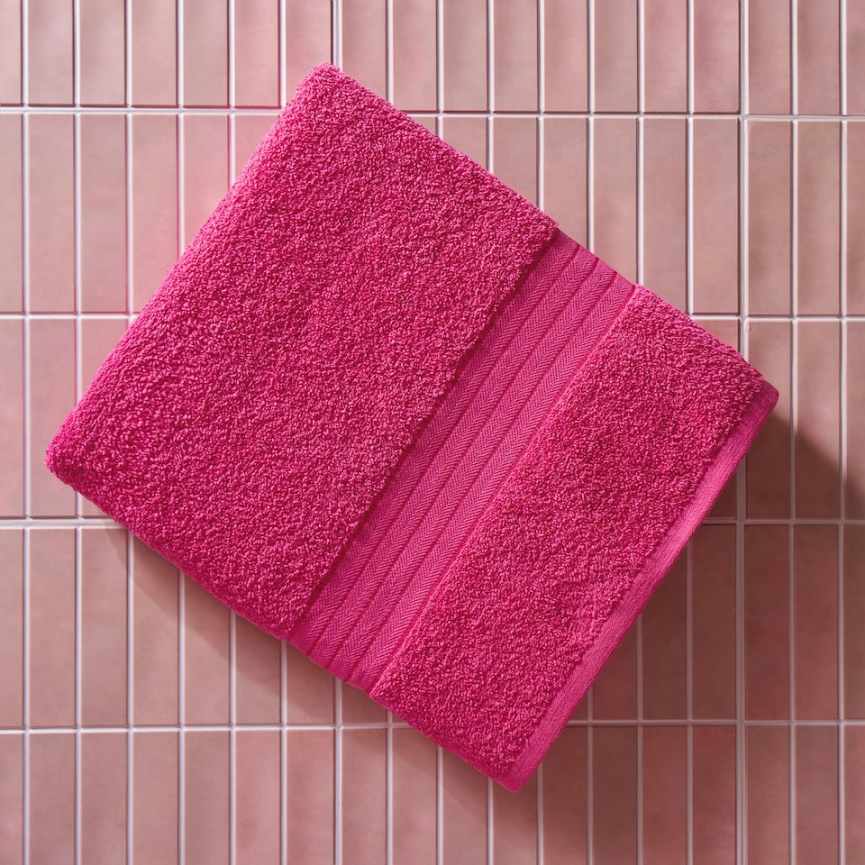 image 1 of OHS 4 x Luxury 100% Cotton 500GSM Bathroom Bath Sheet Towel Pink | Bright Pink | Bath sheet