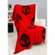 image 2 of Manchester United FC Classic Rotary Fleece Blanket - Red/Black - One Size Red