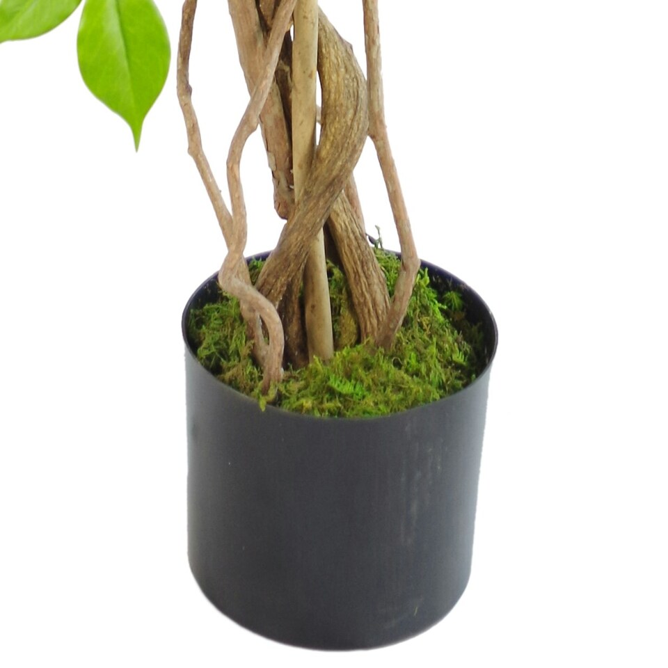 image 1 of Artificial 110cm Purple Wisteria Tree with Silver Metal Planter