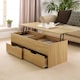 image 3 of Wooden Coffee Table With Lift Up Top and 2 Large Storage Drawers Bruges | Brown