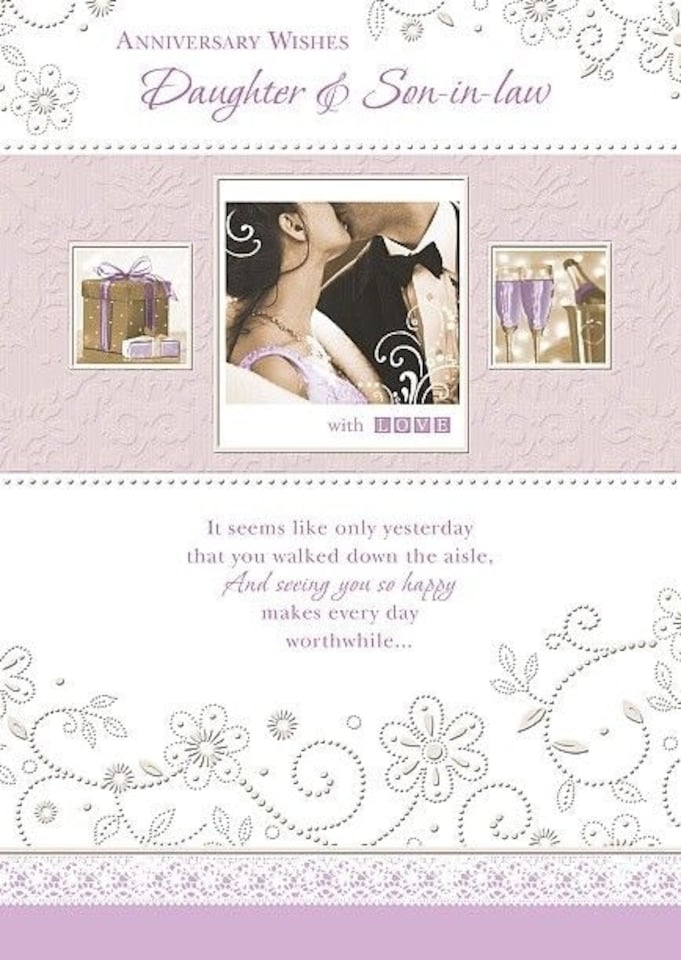 image 1 of Daughter and Son-in-Law Both Of You Nice Verse Anniversary Greeting Card