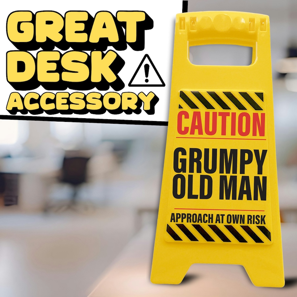 image 1 of Desk Warning Sign - Grumpy Old Man