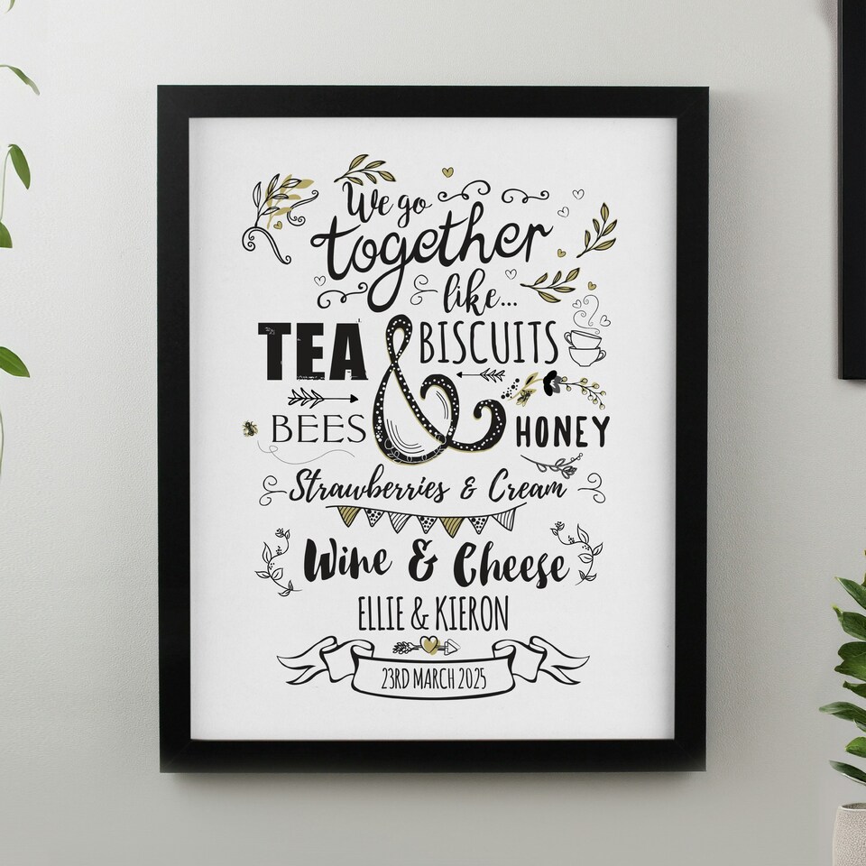 image 1 of Personalised We go Together Black Poster Frame Black | One Size