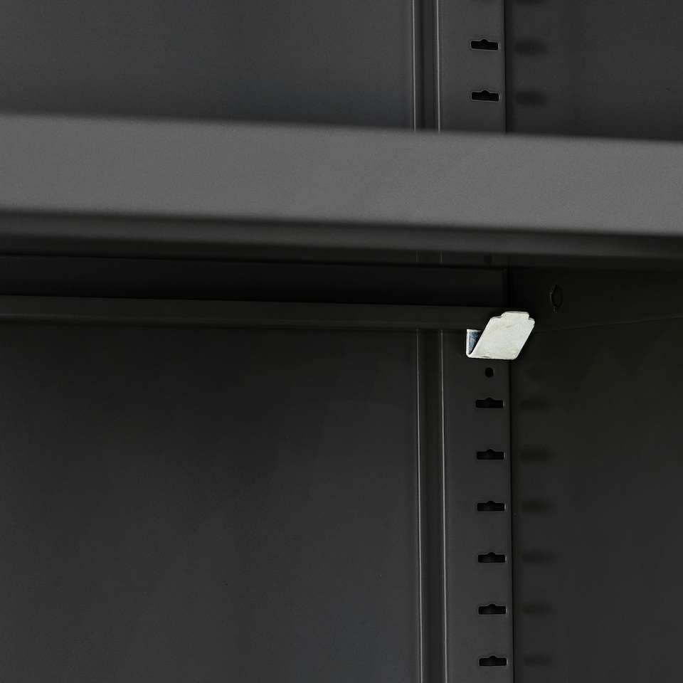 image 1 of Filing Cabinet Set of 2 - 5 height-adjustable shelves, lockable doors Black
