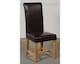 image 7 of Kuba 125x80cm Chunky Oak Small Dining Table and 6 Washington Leather Chairs | Brown | Brown