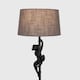image 3 of ValueLights George Monkey Modern Black Floor Lamp Grey Shade | Grey