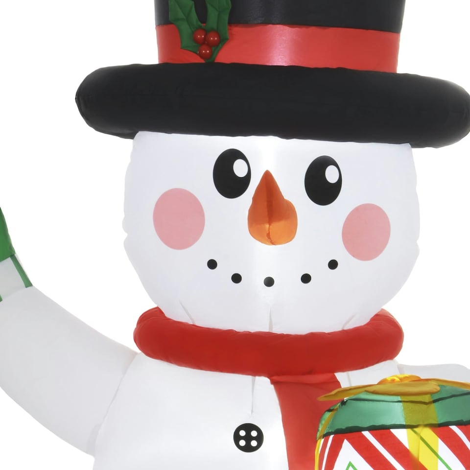 image 1 of Outsunny 6FT Inflatable Snowman with Candy Cane and Gift Box for Party